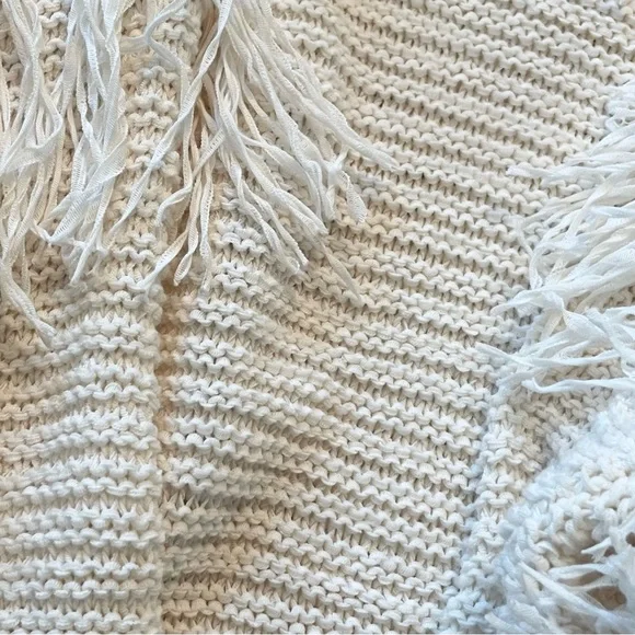 REBECCA MINKOFF IVORY COTTON BLEND SWEATER SIZE LARGE